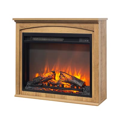 28 Inch TV Media Entertainment Center With Electric Fireplace