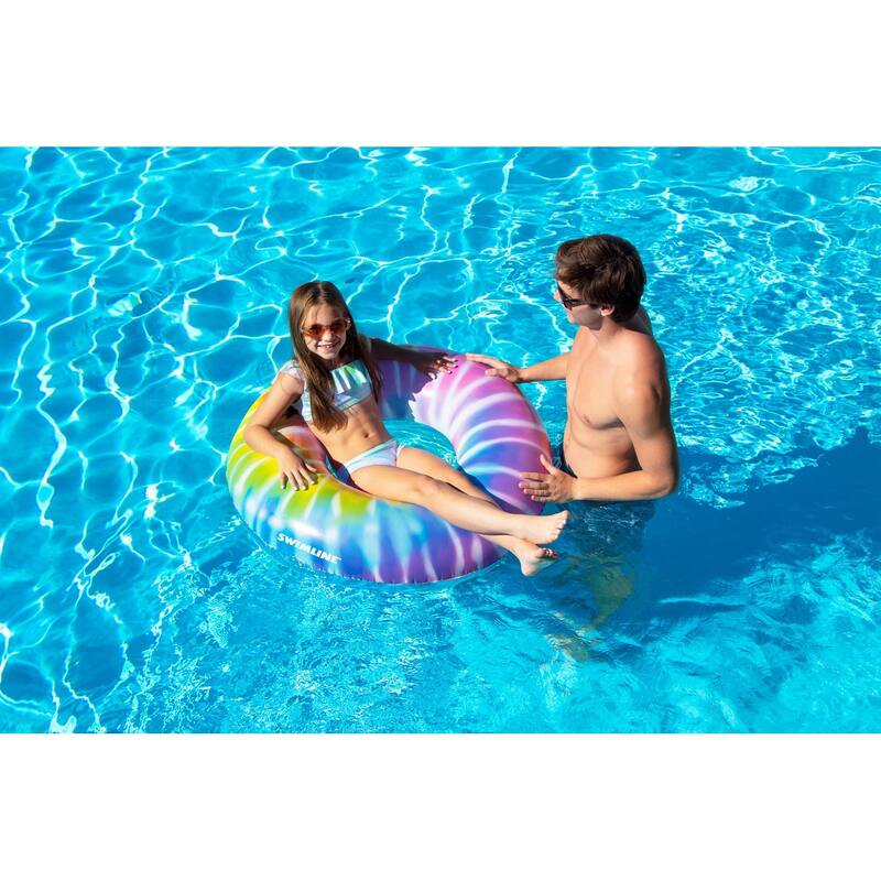Inflatable Spiral Tie Dye Swimming Pool Ring - 36.5"