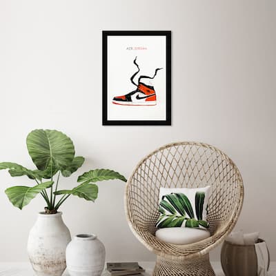 Wynwood Studio Prints Fashion and Glam Air Jordan Drawing VI Orange and Dark Orange Modern & Contemporary Wall Art Canvas Print