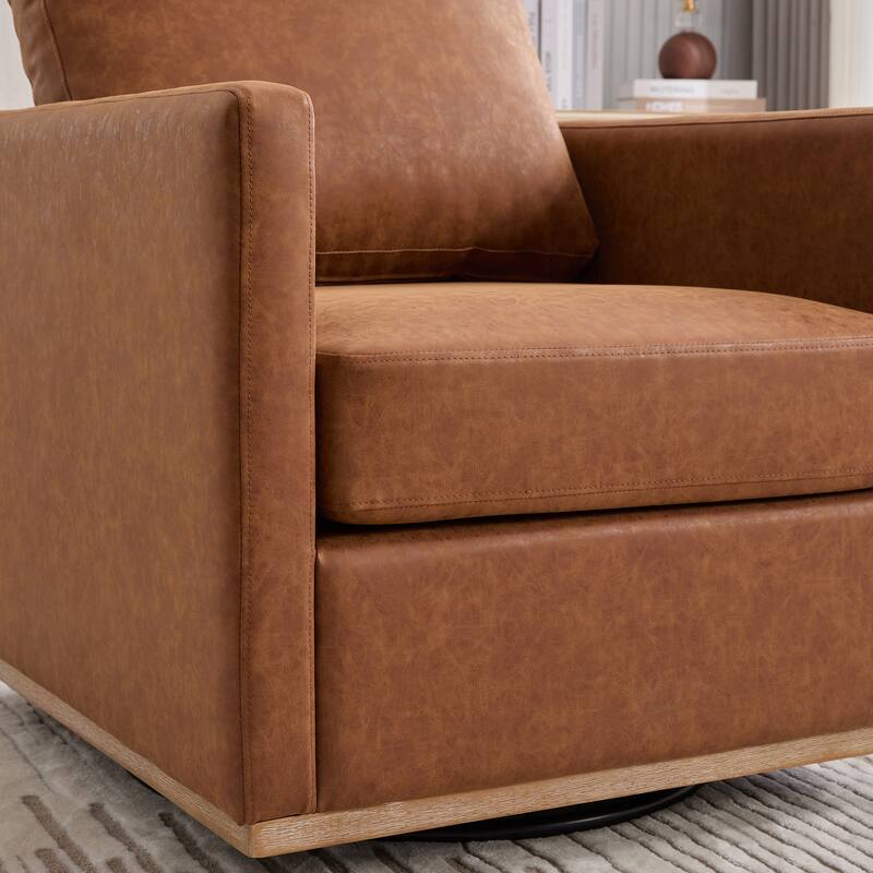 30.7"W Square Upholstered Swivel Accent Chair for Living Room