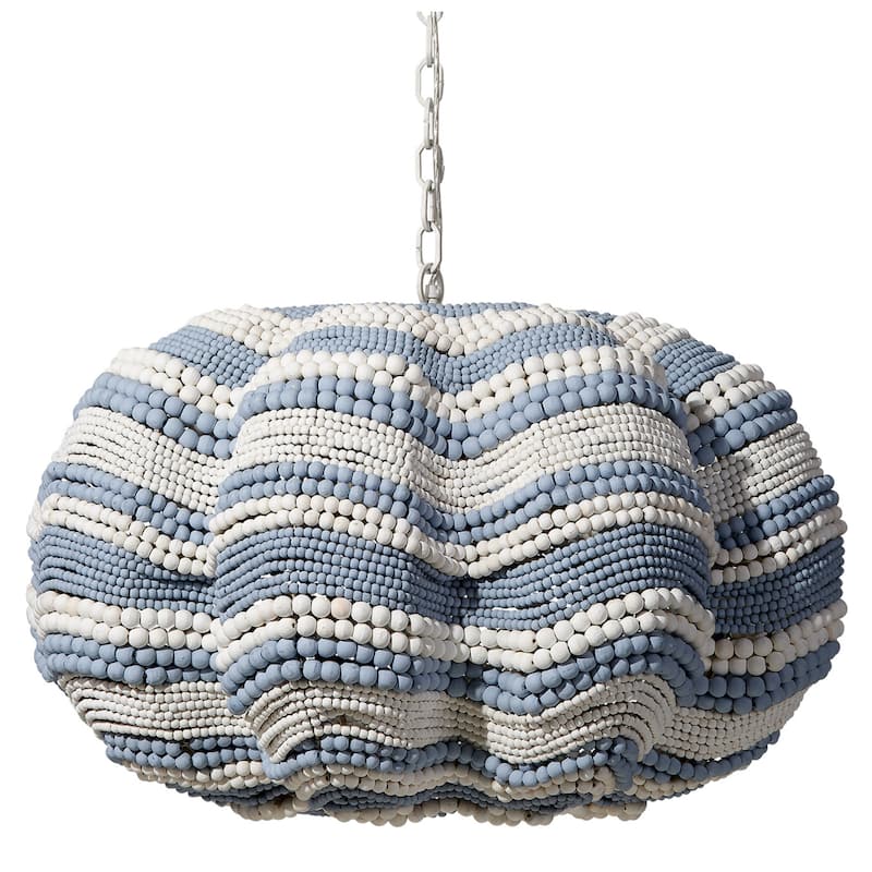 Jamie Young Clamshell Wood Beaded 4-Light Chandelier