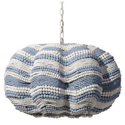 Jamie Young Clamshell Wood Beaded 4-Light Chandelier