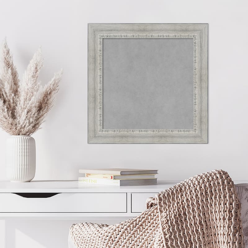 Amanti Art Rustic White Wash Framed Magnetic Board