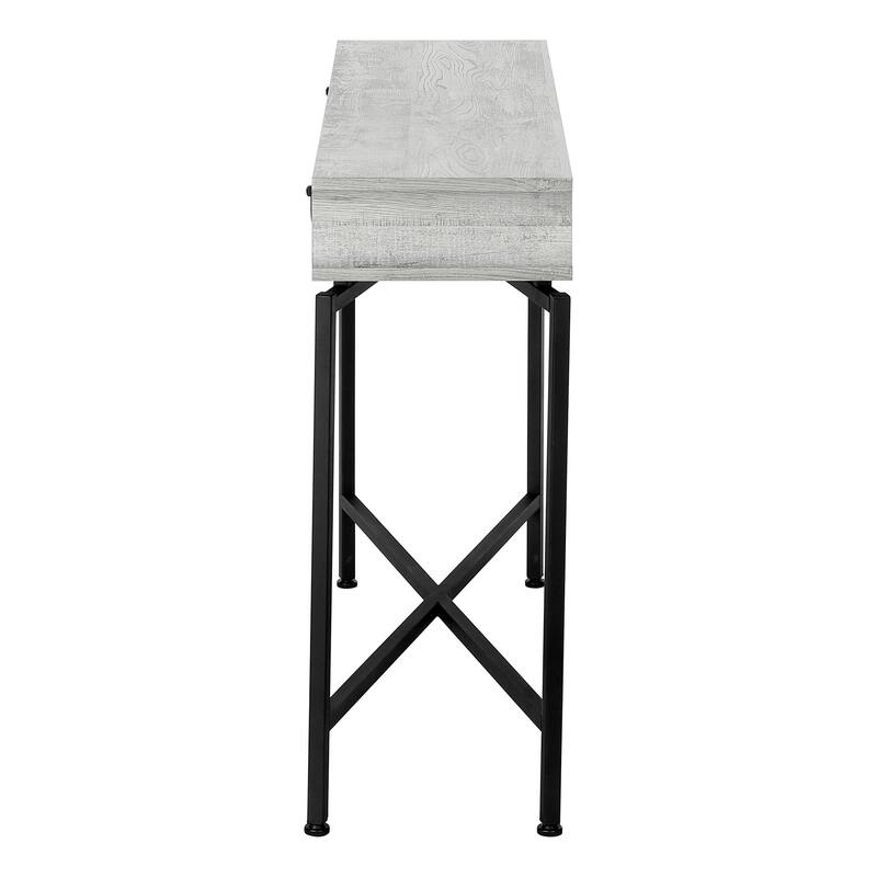 HomeRoots 43" Gray And Black Cross Leg Console Table - 42.50 in. x 32.50 in. x 12.00 in.