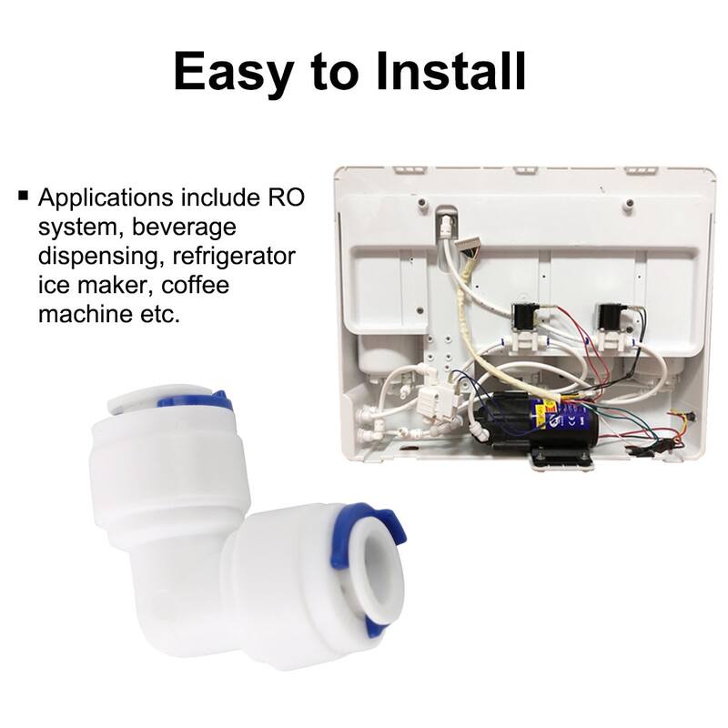 3/8 Inch OD Elbow Quick Connect Purifier Tube Push Durable RO Water Fitting 3pcs - White,Blue - 38 x 38 x 20mm