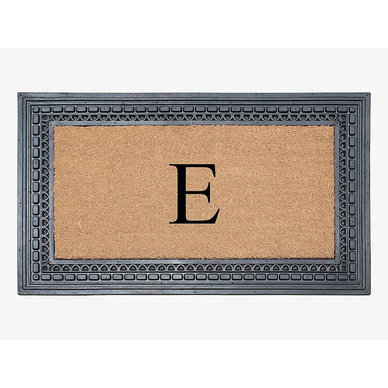 A1HC Rubber and Coir, 24" X 39" Heavy Duty Outdoor Monogrammed Doormat - Monogrammed E