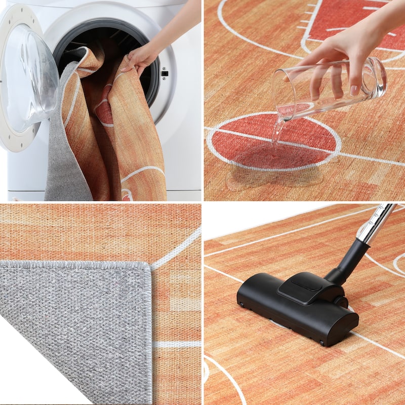 Sussexhome Low Pile Non-Slip Washable Educational Rug