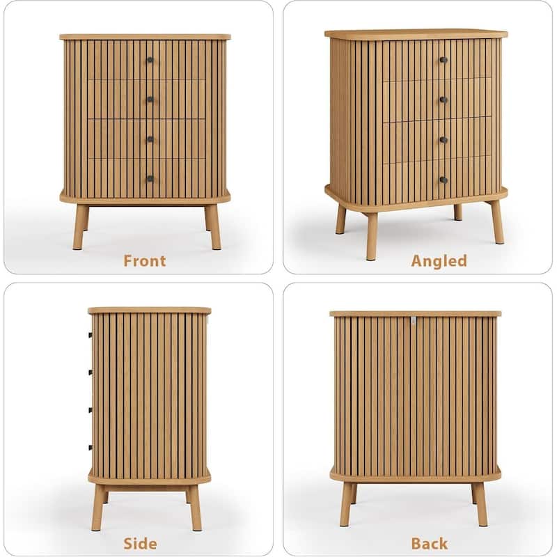 4 Drawer Dressers, Chest of Drawers for Bedroom, Nightstand, Spacious Storage Boho Wicker Dresser
