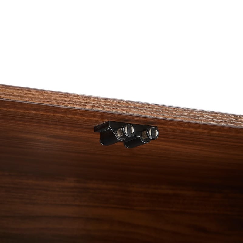 Wave Pattern Storage Cabinet, Stylish Wooden Sideboard with Pressed Spring Door