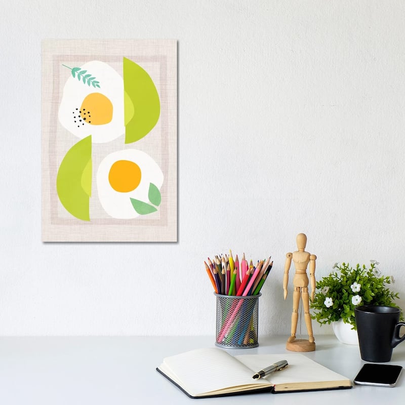 iCanvas "Avocado And Eggs" by Modern Tropical Canvas Print - 12x8x0.75
