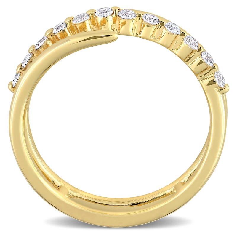 1/3ct TW Lab Created Diamond Multi-Row Band in 18k Yellow Gold Plated Sterling Silver
