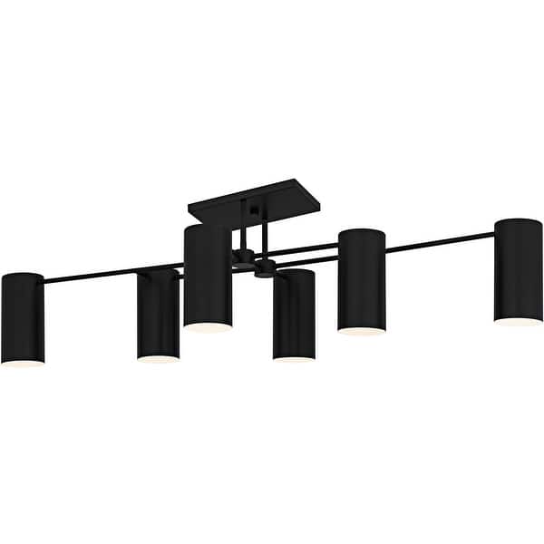 slide 2 of 8, Foreland 6-Light Matte Black Semi-Flush Mount