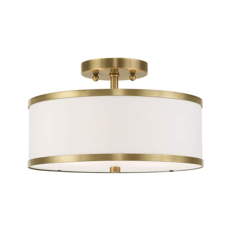 Livex Lighting 2-light Fabric Shade Ceiling Mount, 60422, 62627, 60412, 60402