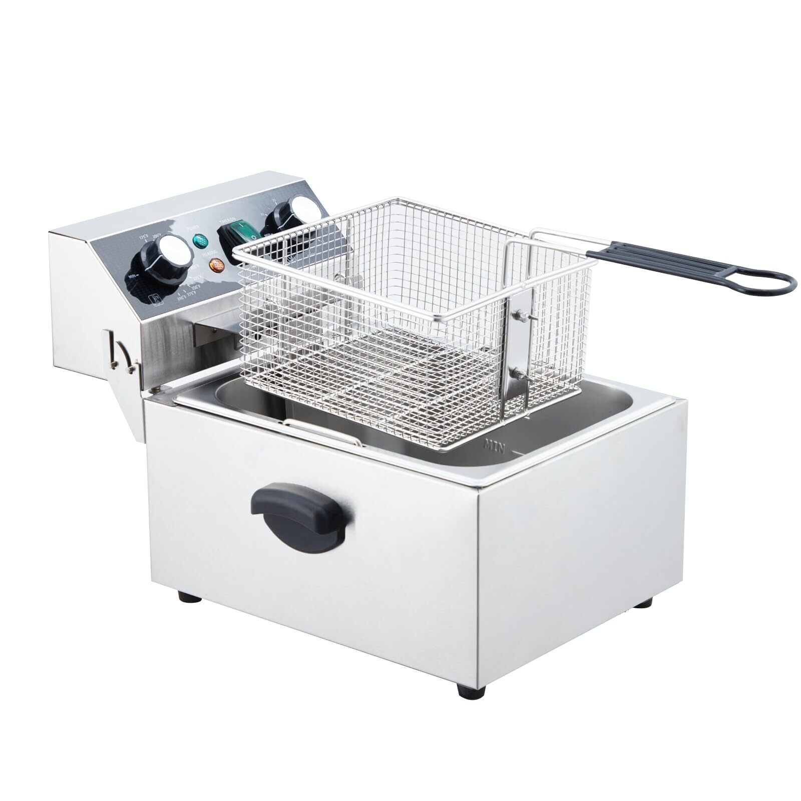 Electric deep fryer 12l 5000w deep fryer with basket stainless steel double cylinder oil fryer cooking equipment outlet