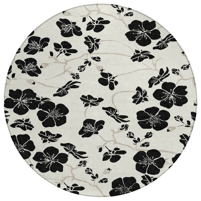 HomeRoots Floral Transitional Rectangle Outdoor Rug