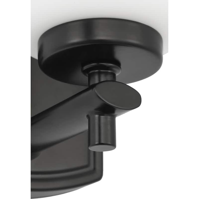 Adley Collection One-Light Matte Black Etched Opal Glass New Traditional Bath Vanity Light - 4.5 in x 6 in x 7.75 in
