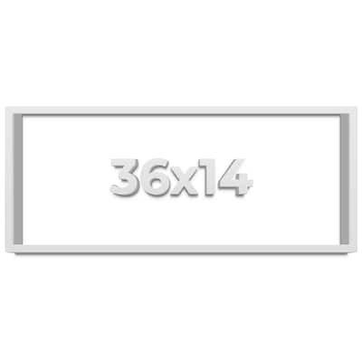 36x14 Shadow Box Frame White 1 Real Wood