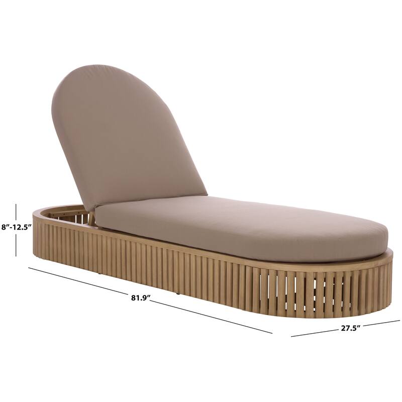 SAFAVIEH Couture Arielle Eucalyptus Wood Sun Lounger - 28"W x 82"D x 13"H