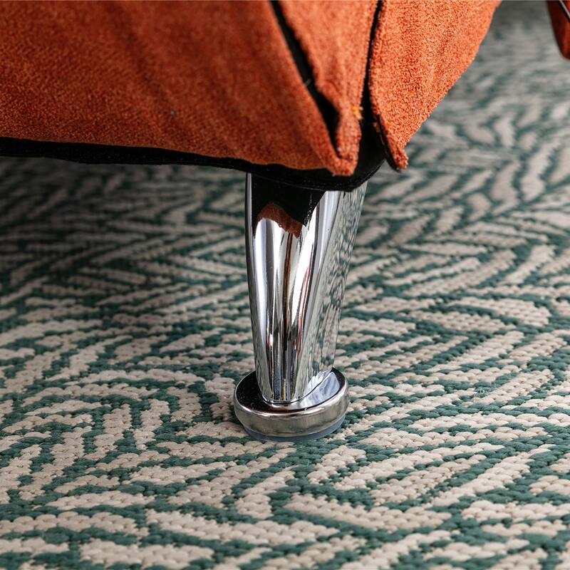 Luxury Upholstered Chaise Lounge Chair with Vibration for Relaxation, Fixed Back Fabric Leisure Recliner Sofa