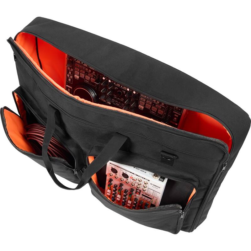 DJ Bag, 1200D Oxford Fabric, DJ Gear Carry Bag with a Storage Pocket 4.92 ft Removable Shoulder Strap 0.39 in Padding - 32.6 x 8.6 x 20.4 in - DJ Mixer Bag