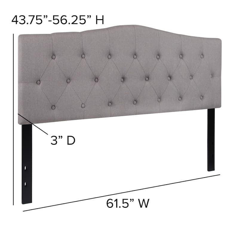 Arched Button Tufted Upholstered Headboard