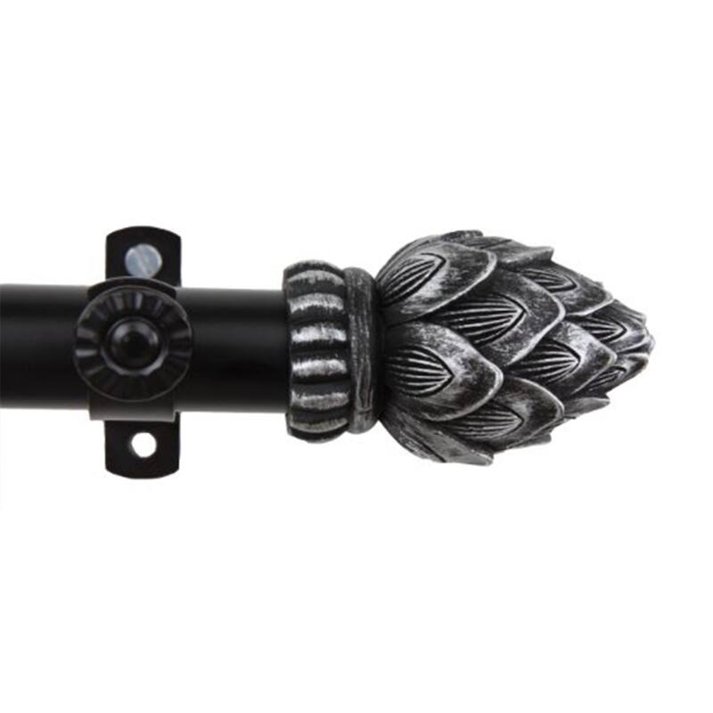 Decorative Window Curtain Rod - Tension Rod, Adjustable, Black Finish - Home Decor Hardware - 84