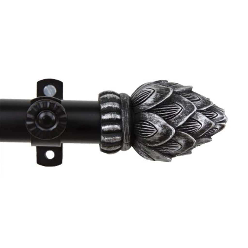 Decorative Window Curtain Rod - Tension Rod, Adjustable, Black Finish - Home Decor Hardware - 84