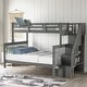 preview thumbnail 3 of 38, Stairway Twin-over-Full Bunk Bed with Storage and Guard Rail,Space-Efficient Multifunctional Bunk Bed with Storage