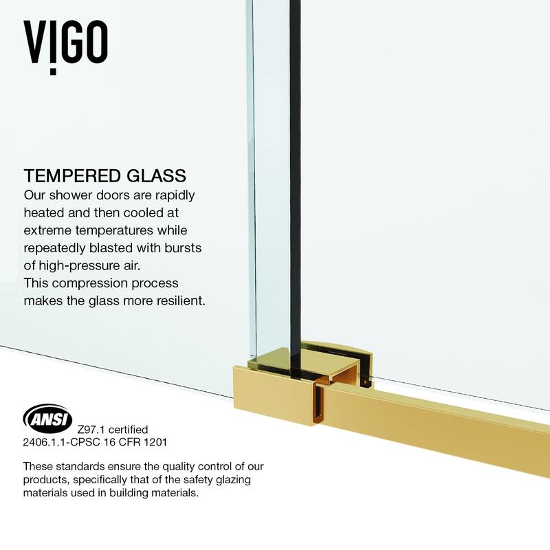 Vigo Luca 78-3/4" High x 60" Wide Sliding Frameless Shower Door
