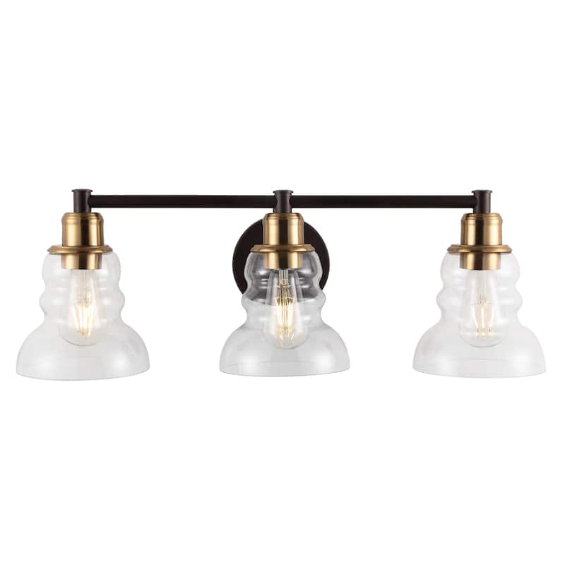 Modernist Vintage Metal/Glass Industrial Rustic LED Vanity, by JONATHAN Y