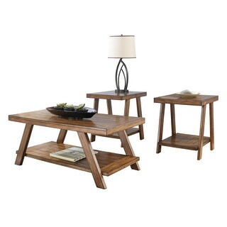 Top Product Reviews For Ashley Furniture T392 13 Bradley Burnished Brown Table W Replicated Plank Tabletop Set Of 3 16344559 Overstock