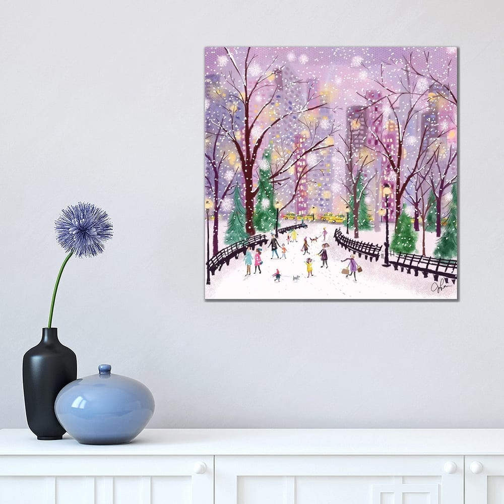 iCanvas "Snowy Night" by Joy Laforme Canvas Print
