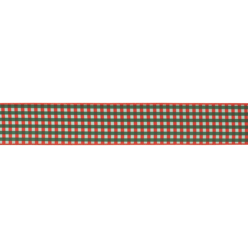 Plaid Wired Ribbon 2.5 x 10 Yds Set of 2 for Holiday Crafts - 360” x 2.5” x 0.25”