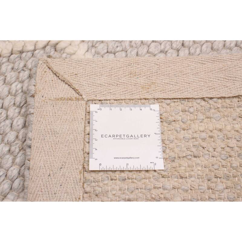 ECARPETGALLERY Braid weave Sienna Grey Wool Rug - 4'1 x 6'0