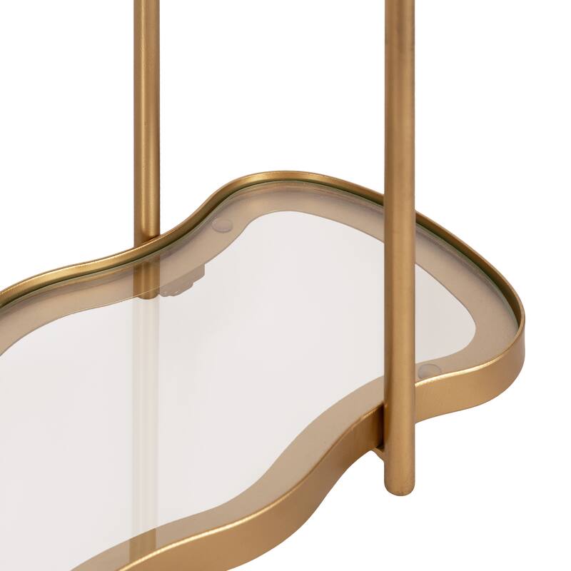 Kate and Laurel Curventi Tiered Wall Shelf Glass and Metal - 21x8x28