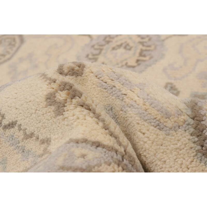 ECARPETGALLERY Hand-knotted Royal Oushak Ivory Wool Rug - 4'1 x 4'0