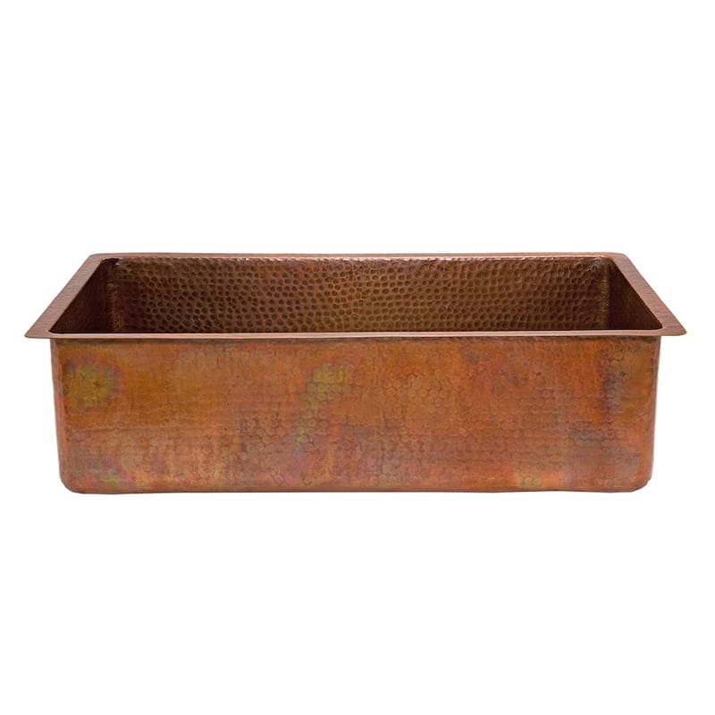 33-in Hammered Antique Copper Single Basin Kitchen Sink (KSB33199)