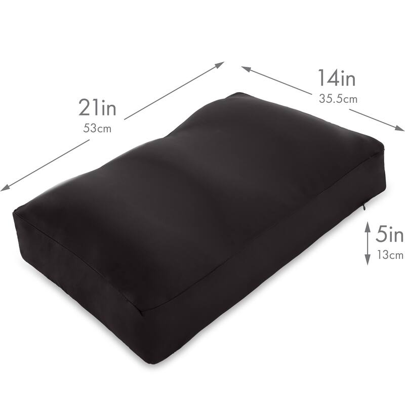Premium Microbead Pillow, Anti-Aging, Silk like Cover, Matte Black