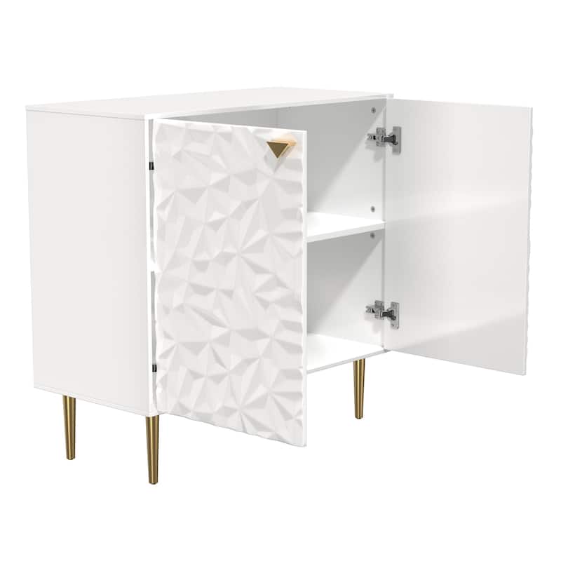 2 Door White Locker Accent Cabinet