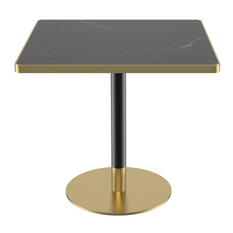 Square Modern Dinning Table 31.5 inches Bistro Table Tulip Table with Faux Marble top - Light Slate Grey