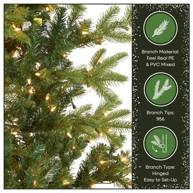 National Tree Company 6.5 ft. Norwegian Spruce Tree with Clear Lights - 6.5 Foot