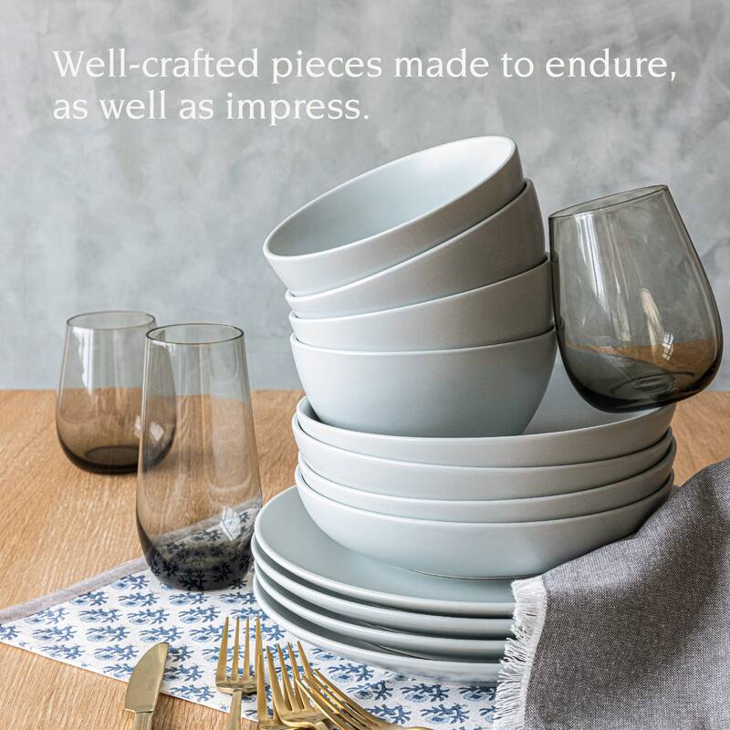 over&back Coupe Semi-Matte Stoneware Dinnerware Set
