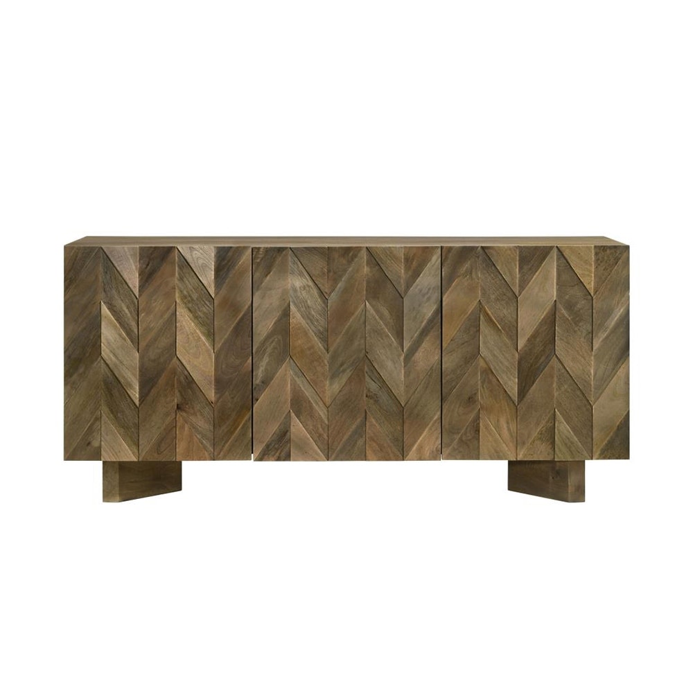 3 Doors Dining Sideboard Server in Mango Brown