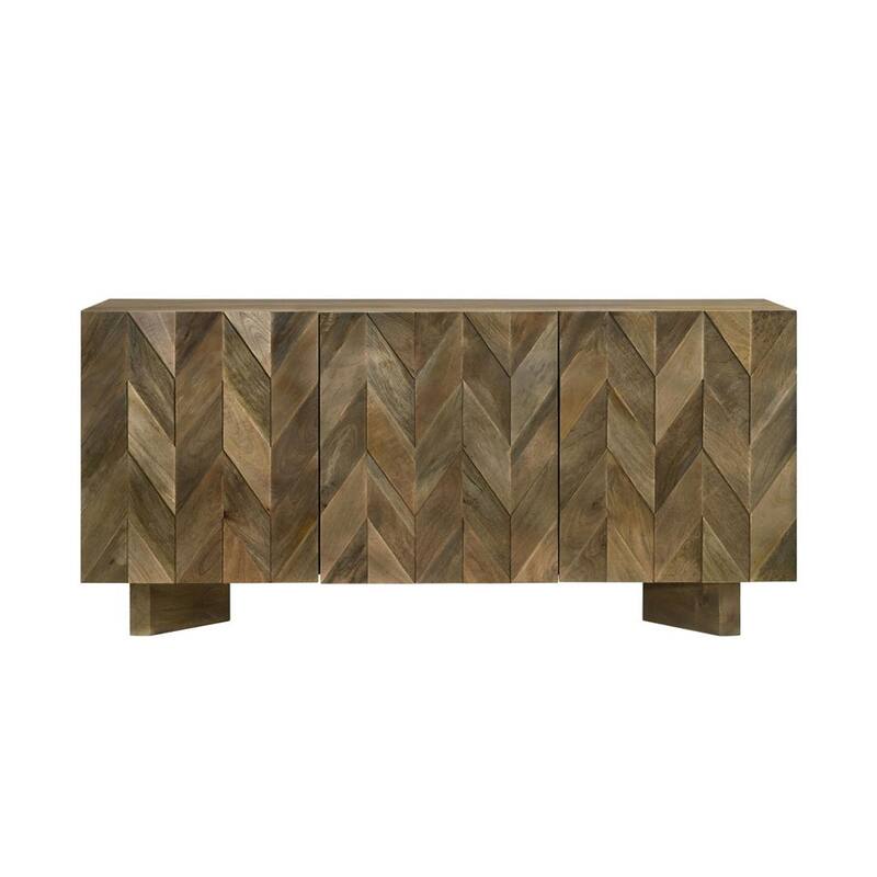 3 Doors Dining Sideboard Server in Mango Brown - Mango Brown