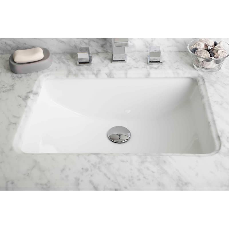 2075 In W Cupc Rectangle Undermount Sink Set In White Chrome