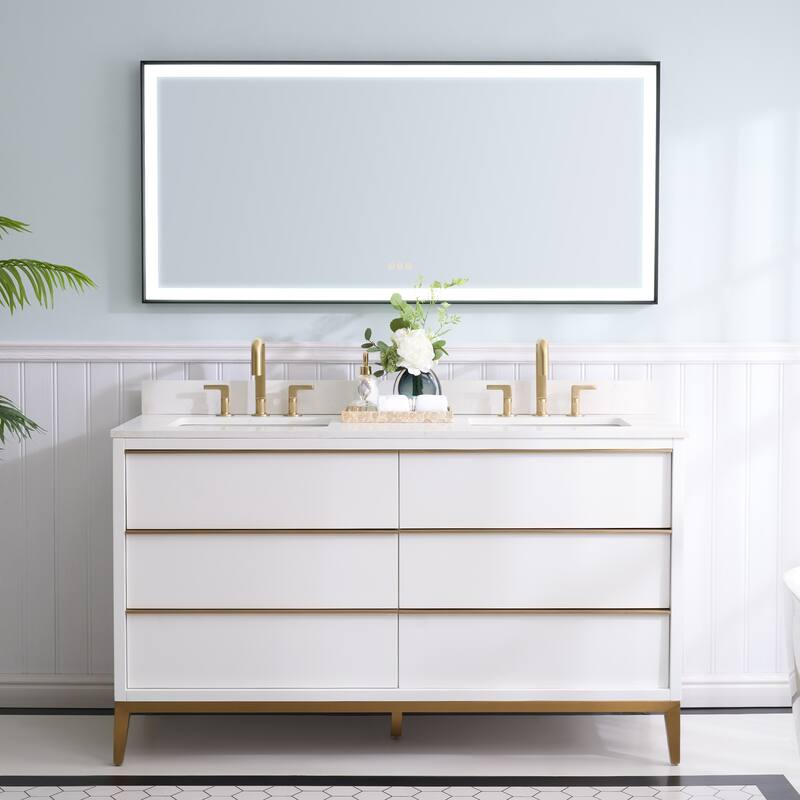 Wall Mounted Bathroom Heavy Duty Framed LED Mirror With bright light And And Memory Function