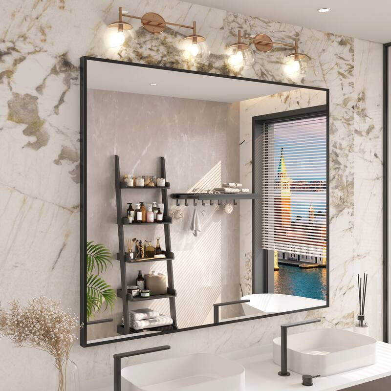 Aluminum Alloy Framed Wall Mounted Bathroom Vanity Accent Mirror in