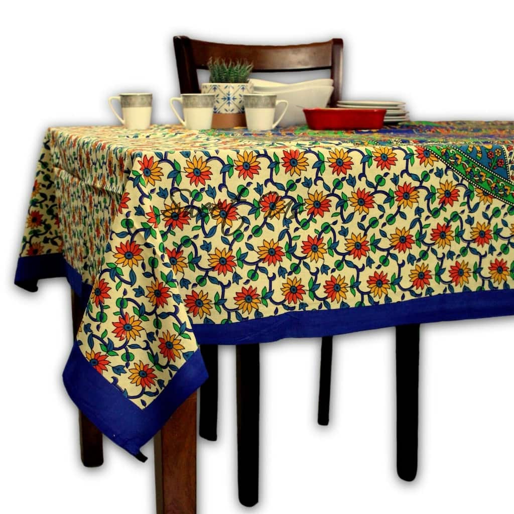 Cotton Secret Elephant Floral Tablecloth Rectangle - 54 x 84 in