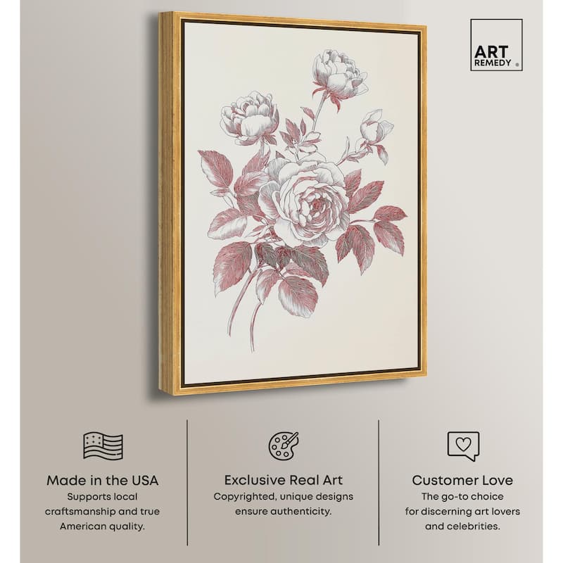 Breezy Red Pencil Blooms II Canvas by Art Remedy