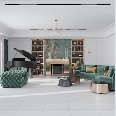 Apollo tile 24" x 24" Sonata Matte Arctic White Porcelain Tile (15.5 sq ft/case) - 4 Pack